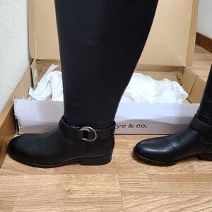 NIB Frye & Co. Adelaide Tall Boot Black Extended Women's Size 9M Leather